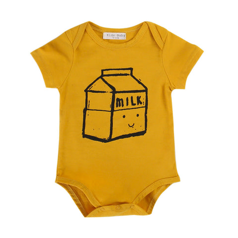 0-24M baby romper Newborn Boys Girls Baby Romper Letter milk box printed Jumpsuit Clothes Outfit baby clothes Drop ship