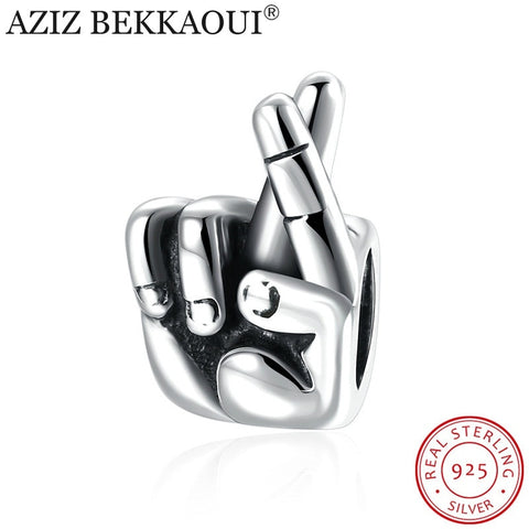 100% 925 Sterling Silver Charms Hand Beads Fit Pandora Bracelets Vintage Silver Charm Pray Gesture Diy Beads for Jewelry Making